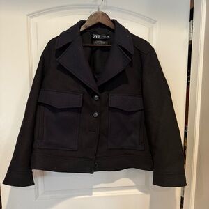 Zara - black and navy peacoat